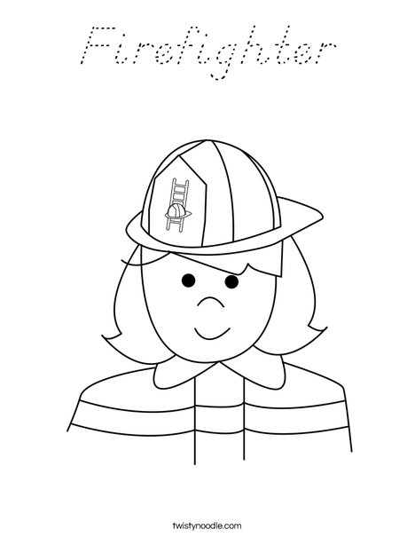 Girl Firefighter Coloring Page
