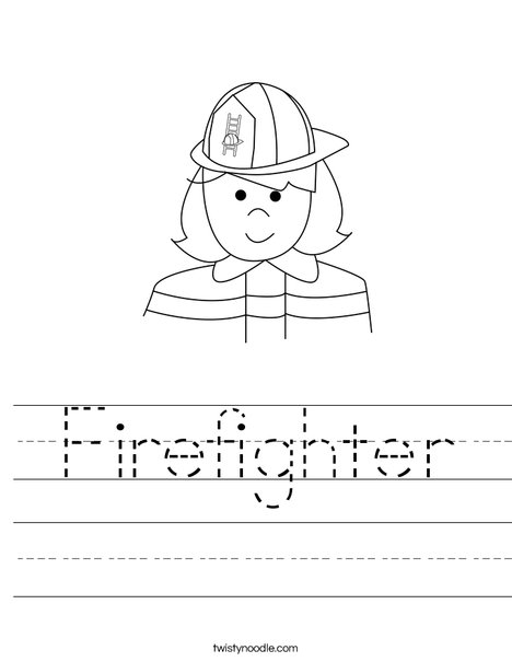 Girl Firefighter Worksheet