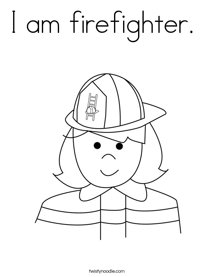 I am firefighter.  Coloring Page