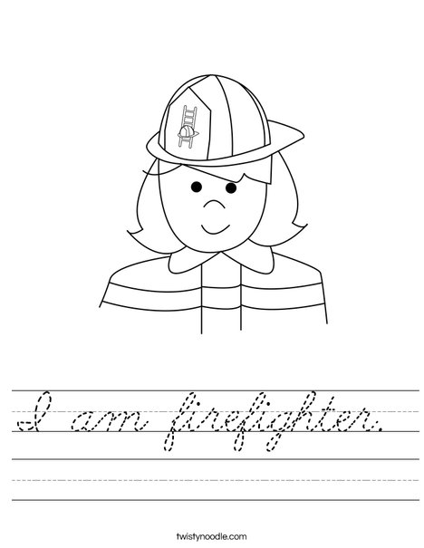 Girl Firefighter Worksheet
