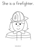 She is a firefighter.Coloring Page