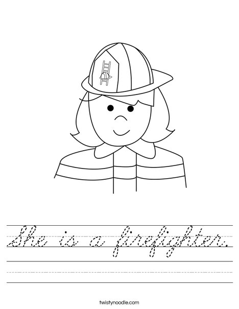 Girl Firefighter Worksheet