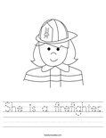 She is a firefighter. Worksheet