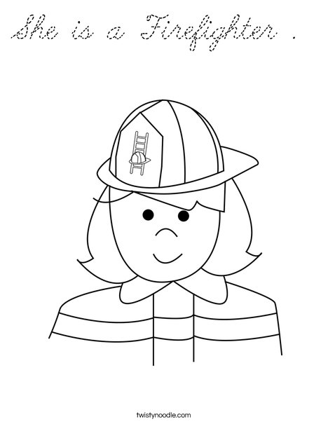 Girl Firefighter Coloring Page