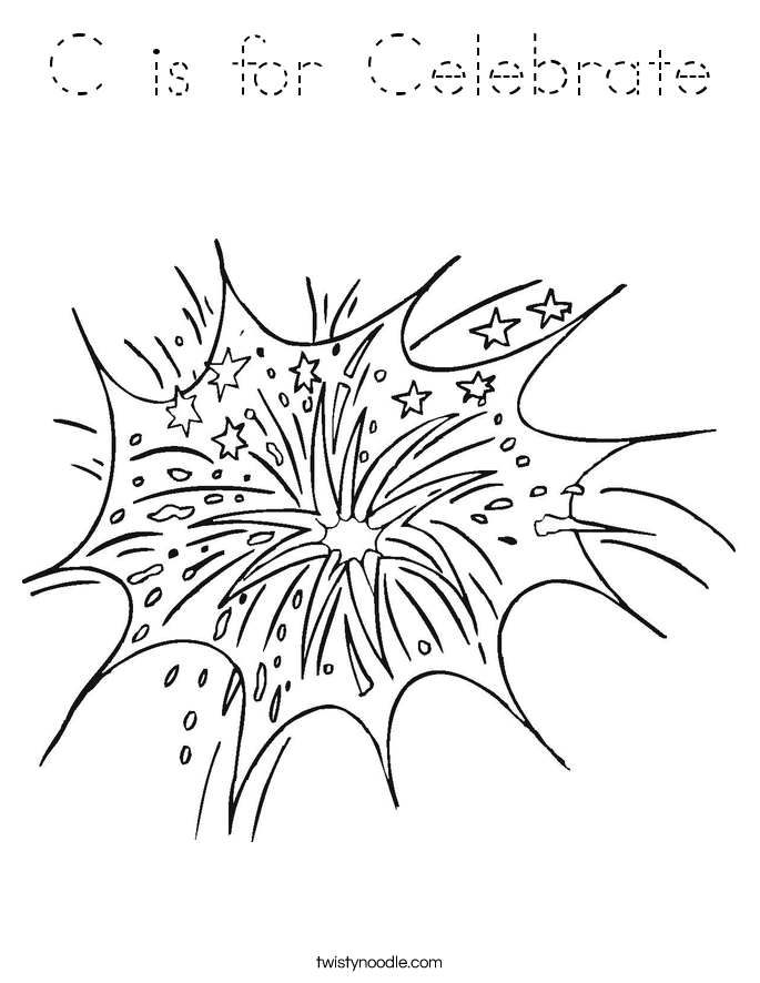 C is for Celebrate Coloring Page
