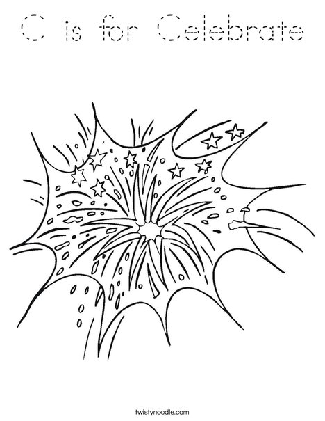 Fireworks in the Sky Coloring Page