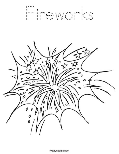 Fireworks in the Sky Coloring Page