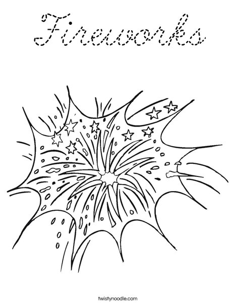 Fireworks in the Sky Coloring Page