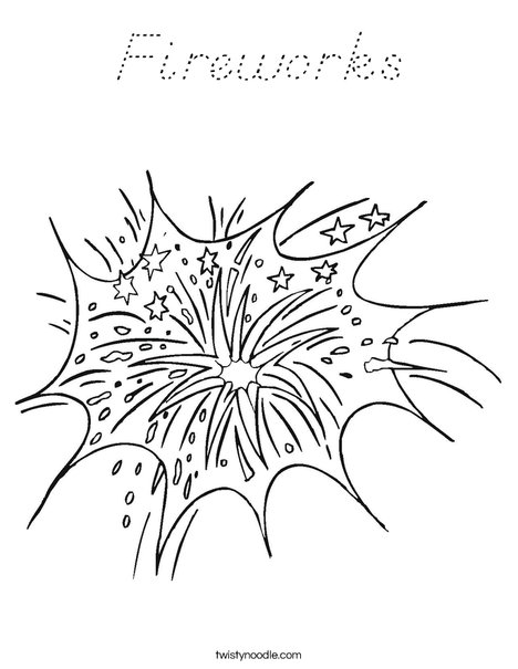 Fireworks in the Sky Coloring Page