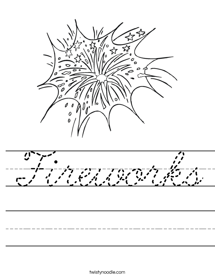 Fireworks Worksheet