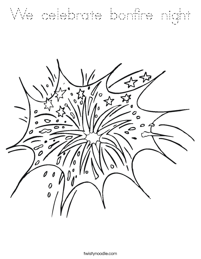 We celebrate bonfire night Coloring Page