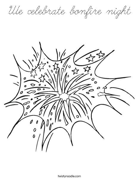 Fireworks in the Sky Coloring Page