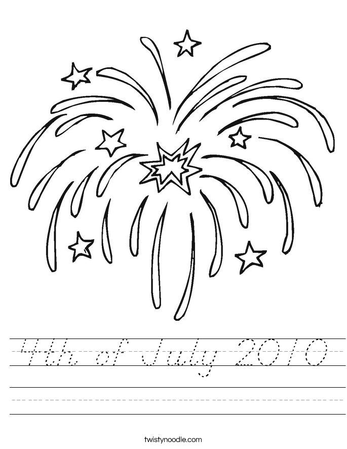 4th of July 2010 Worksheet