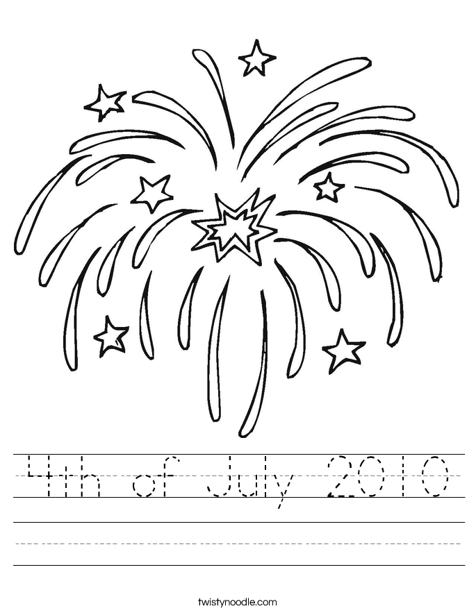 4th of July 2010 Worksheet