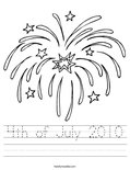 4th of July 2010 Worksheet