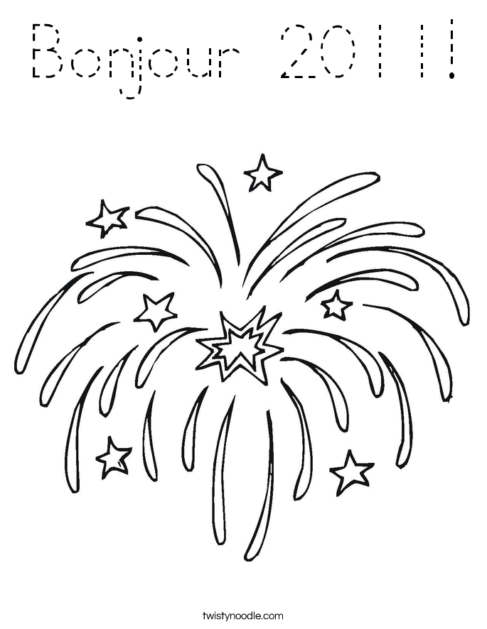 Bonjour 2011! Coloring Page