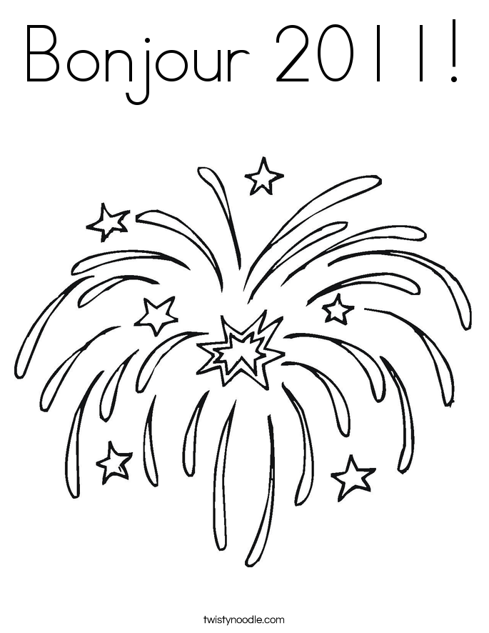 Bonjour 2011! Coloring Page