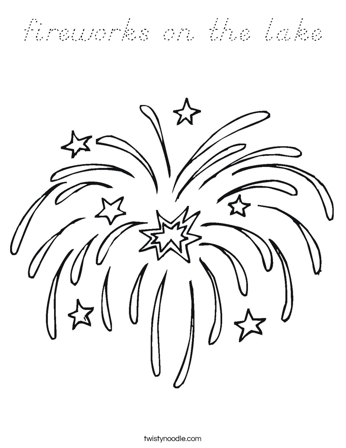 fireworks on the lake Coloring Page