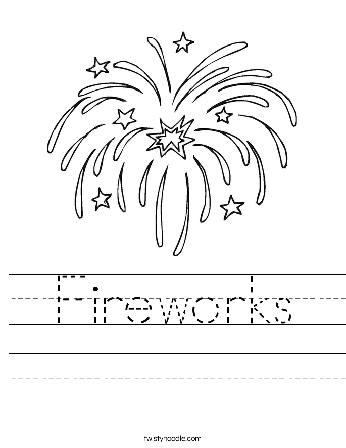 Fireworks Worksheet - Twisty Noodle