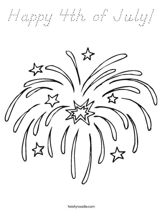 Happy 4th of July! Coloring Page