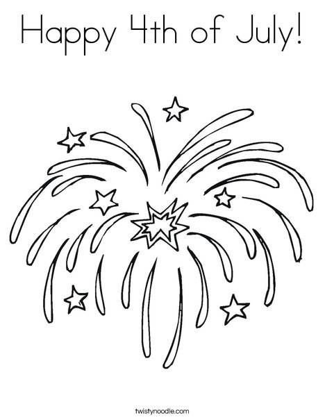 4th of july fireworks coloring page