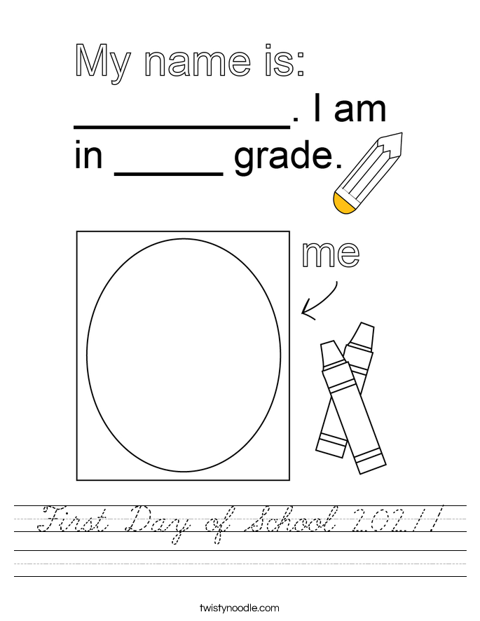 First Day of School 2021! Worksheet