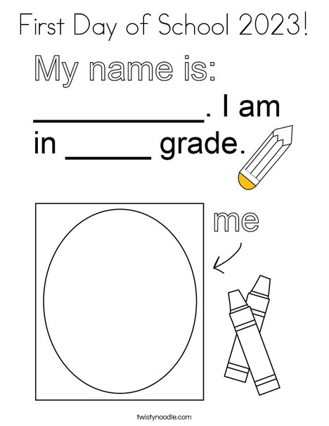 first day of school coloring page first grade