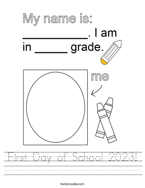 First Day of School 2019 Worksheet