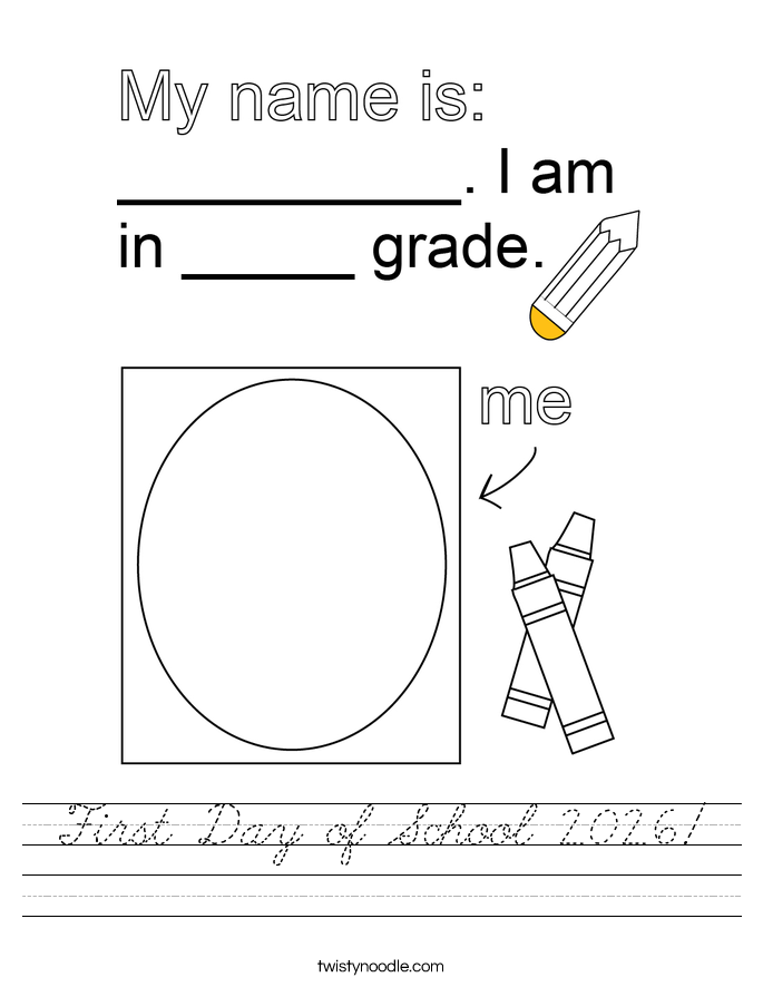 First Day of School 2026! Worksheet