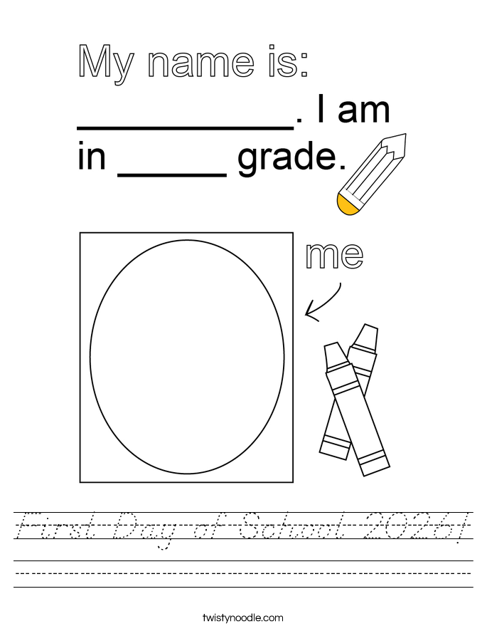 First Day of School 2026! Worksheet