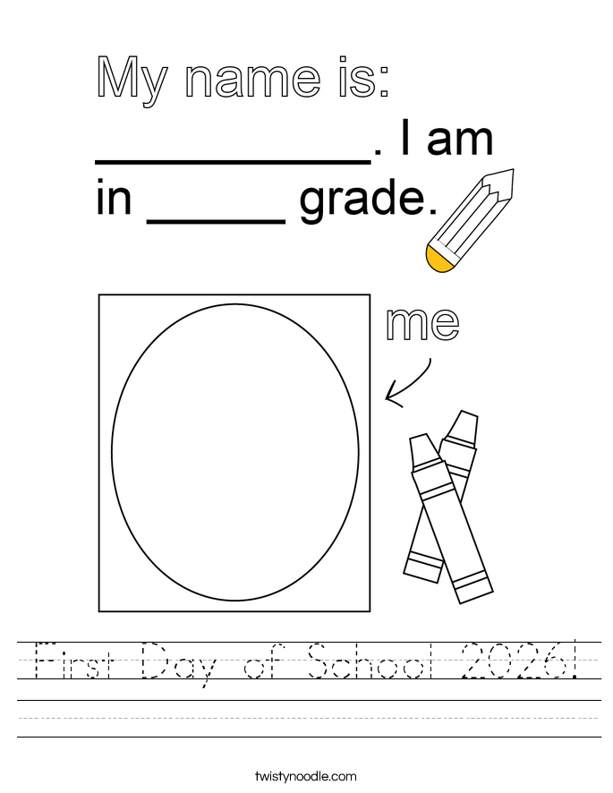 First Day of School 2026! Worksheet