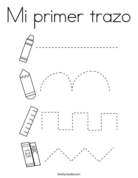 First Day of School Tracing Coloring Page