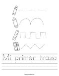 Mi primer trazo Worksheet