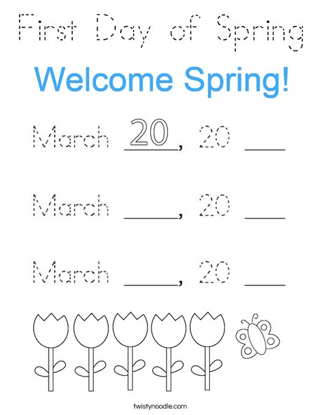 Today is March 20, 2020 Coloring Page