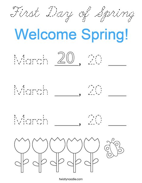 Today is March 20, 2020 Coloring Page