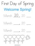 First Day of Spring Coloring Page