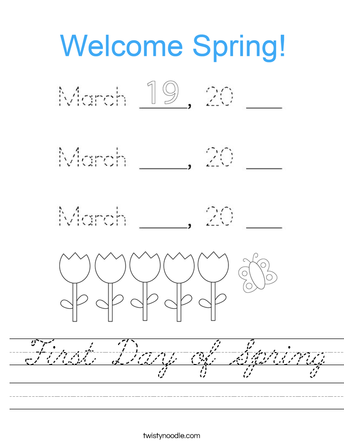 First Day of Spring Worksheet
