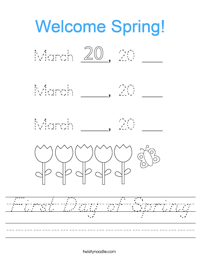 First Day of Spring Worksheet