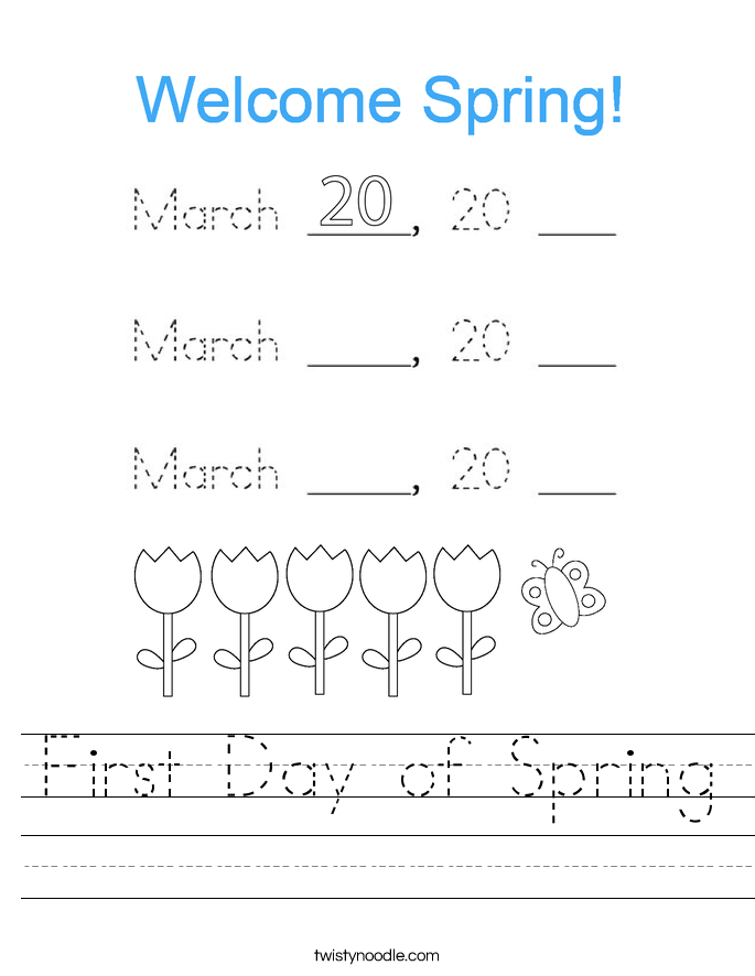 First Day of Spring Worksheet