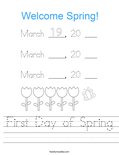 First Day of Spring Worksheet