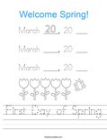 First Day of Spring Worksheet