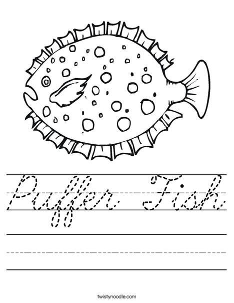 Puffer Fish Worksheet