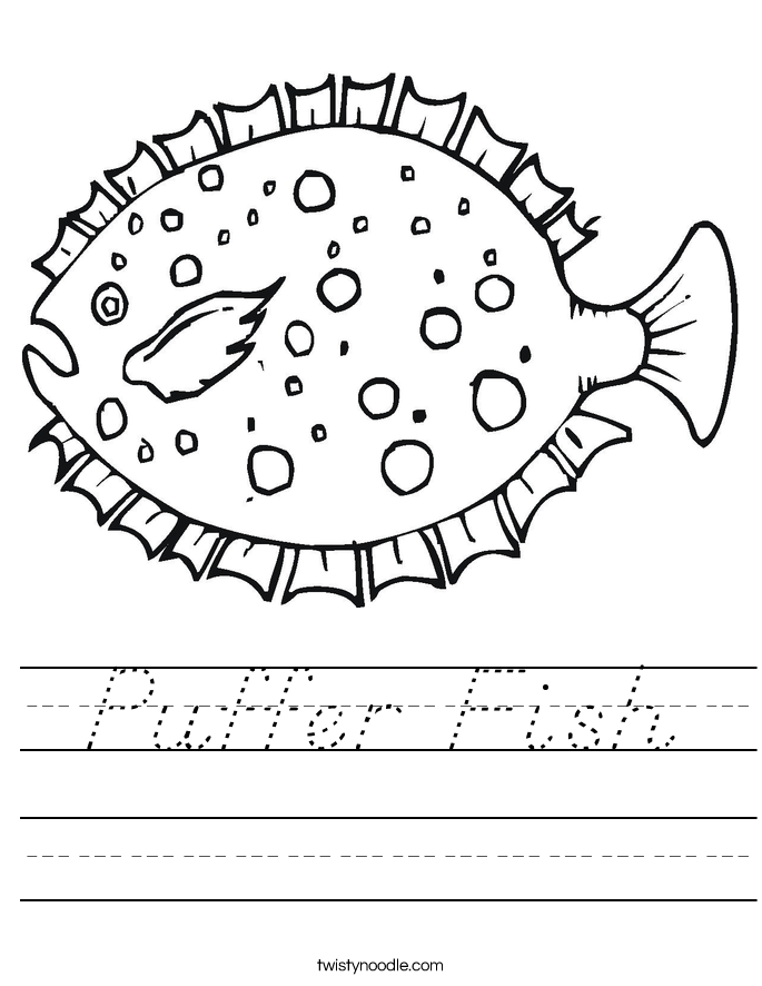 Puffer Fish Worksheet