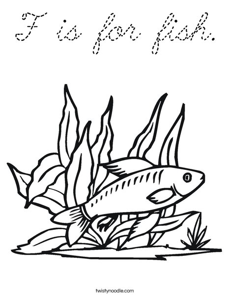 Fish in Seaweed Coloring Page