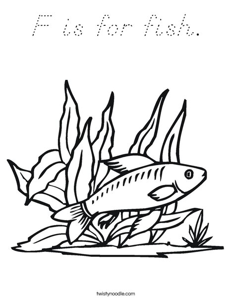 Fish in Seaweed Coloring Page