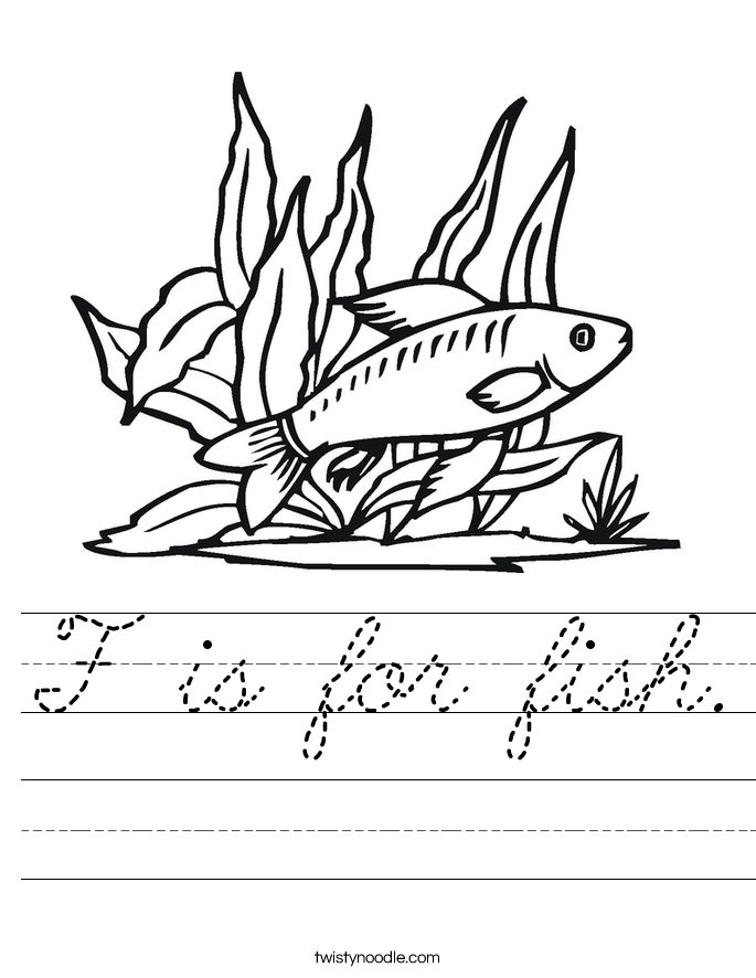 F is for fish. Worksheet