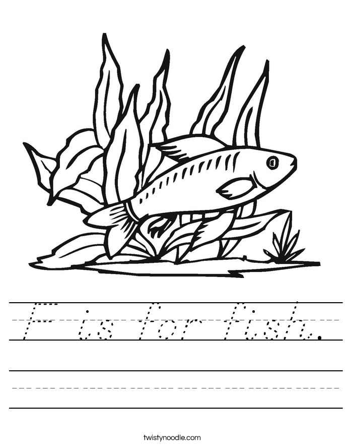F is for fish. Worksheet