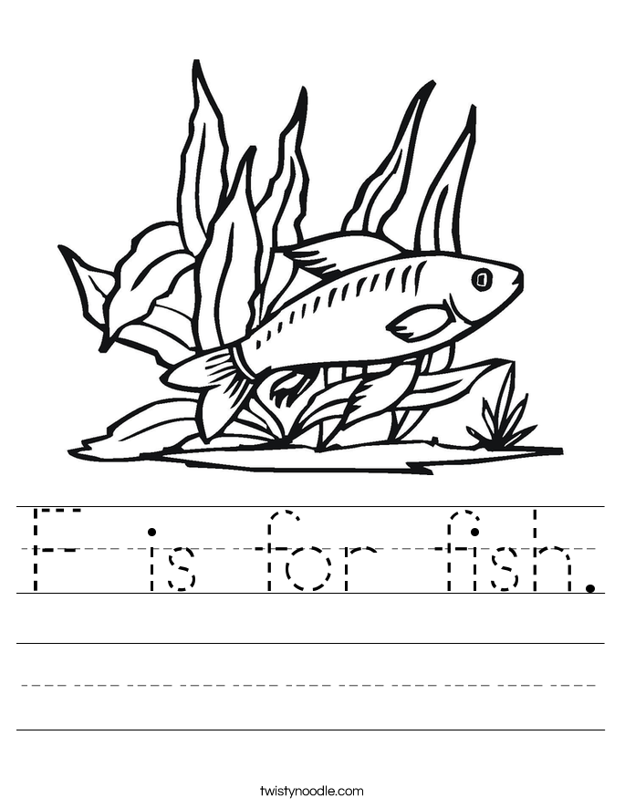 F is for fish. Worksheet