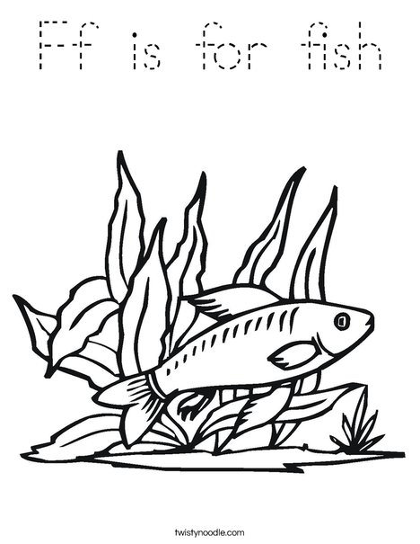 Fish in Seaweed Coloring Page