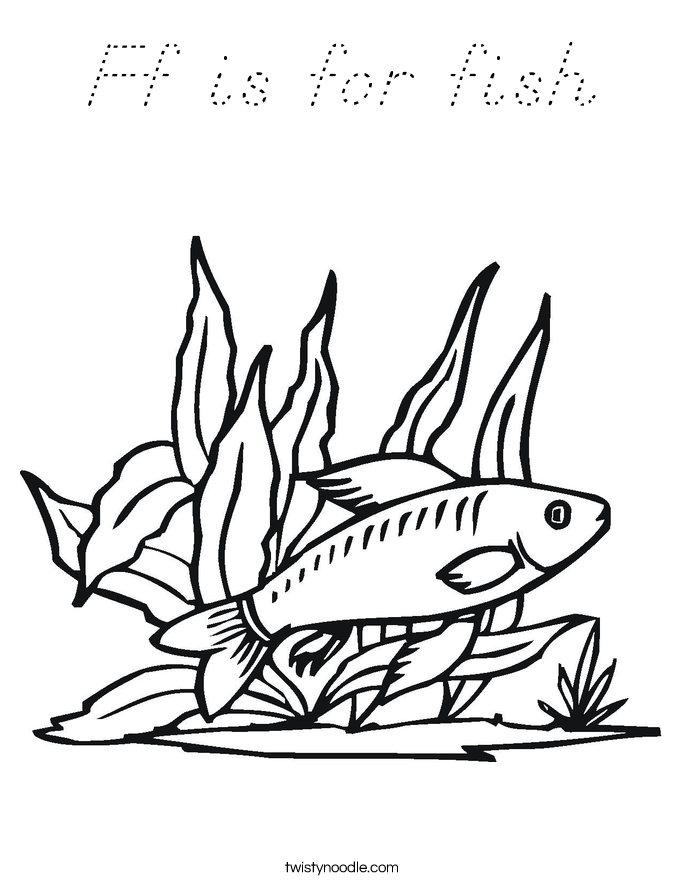 Ff is for fish Coloring Page